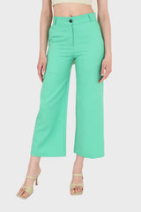 Bright green wide leg smart trousers