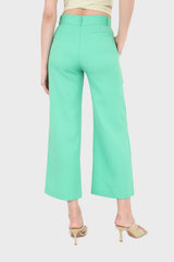 Bright green wide leg smart trousers