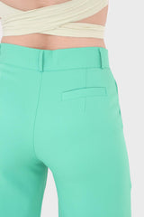 Bright green wide leg smart trousers