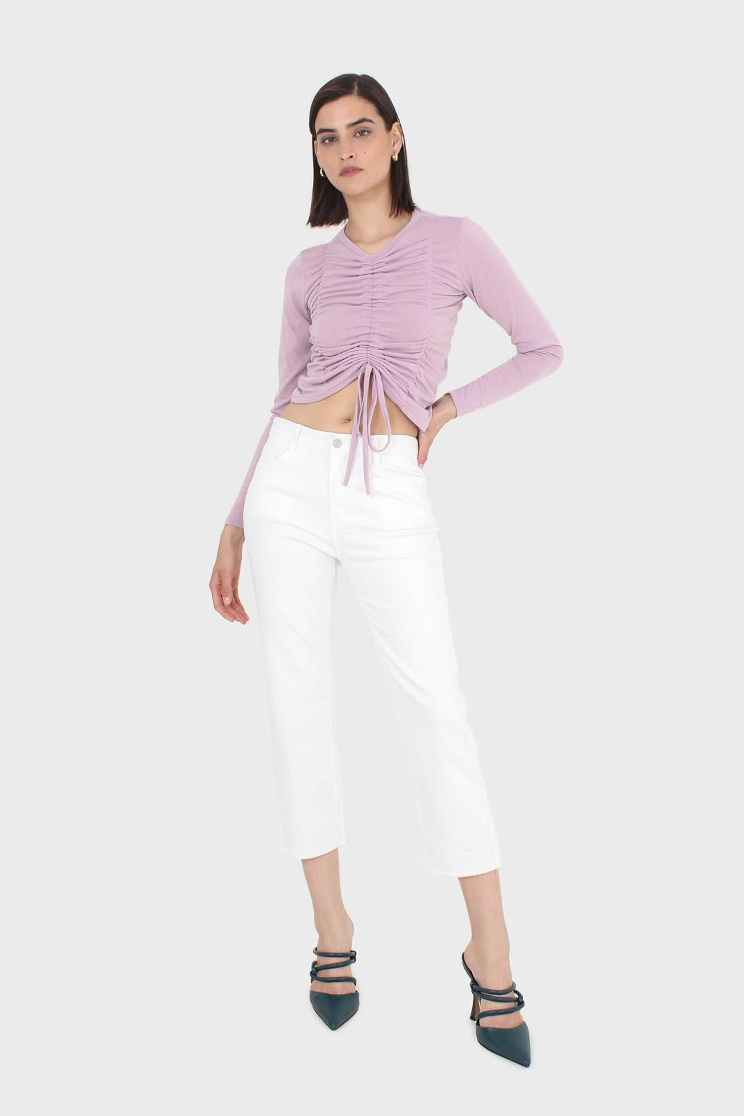 White cut bottom boyfriend jeans - 2005
