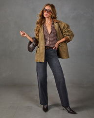 Old West Plaid Button Down Top