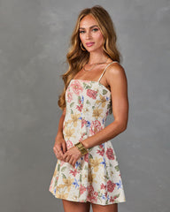 Flower Cart Floral Mini Dress
