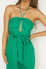 Maravilhosa Keyhole Halter Jumpsuit Green