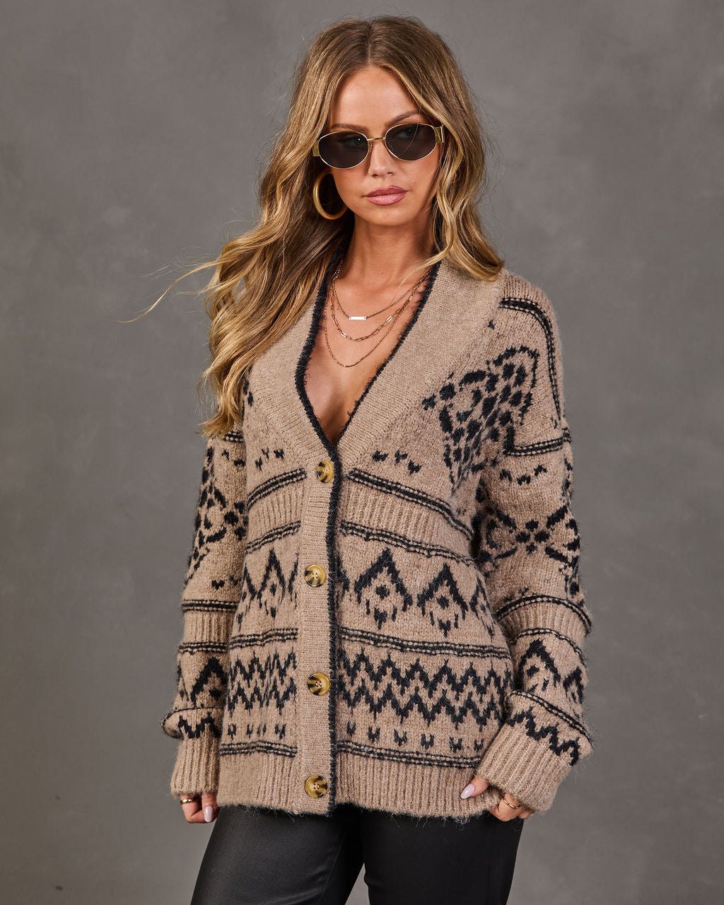 Woodland Whimsy Knit Abstract Cardigan