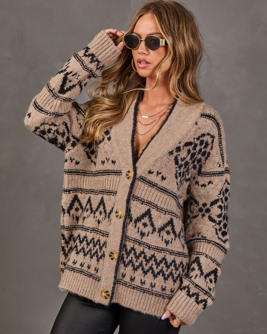 Woodland Whimsy Knit Abstract Cardigan