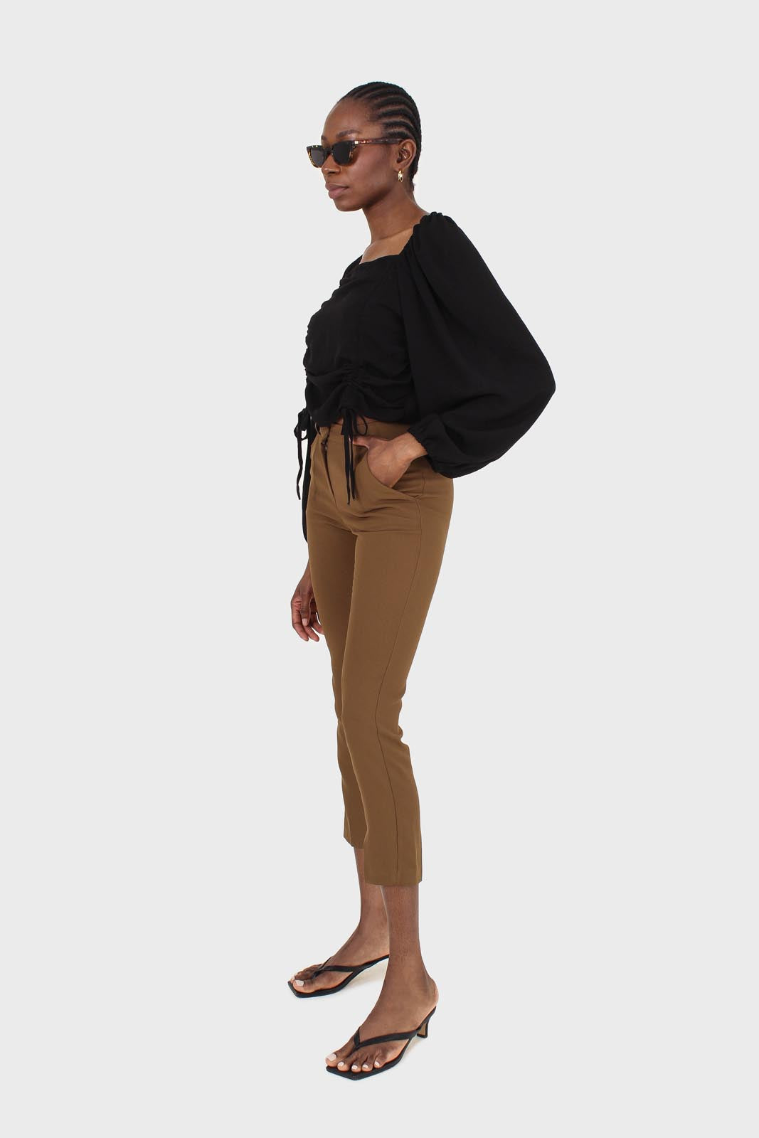 Mustard classic suit trousers