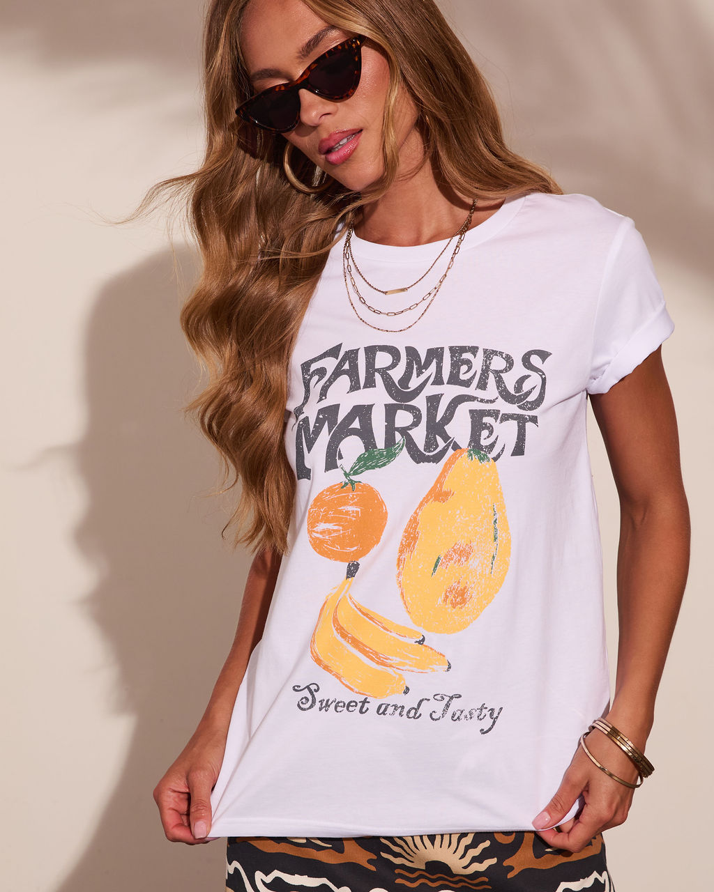 Farmers Market Morning Cotton Graphic Short Sleeve Tee
