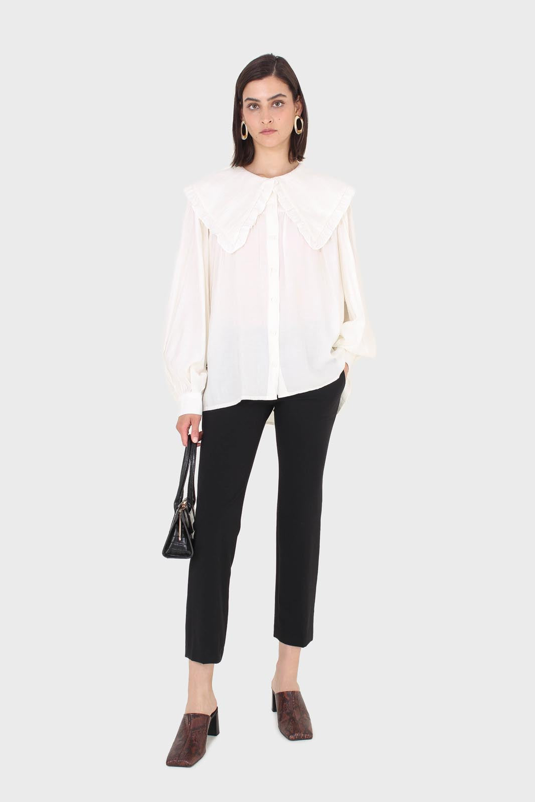 Black side pocket tailored trousers