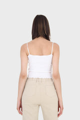 Ivory wave trim strappy knit tank
