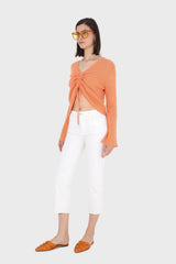 White cut bottom boyfriend jeans - 2005