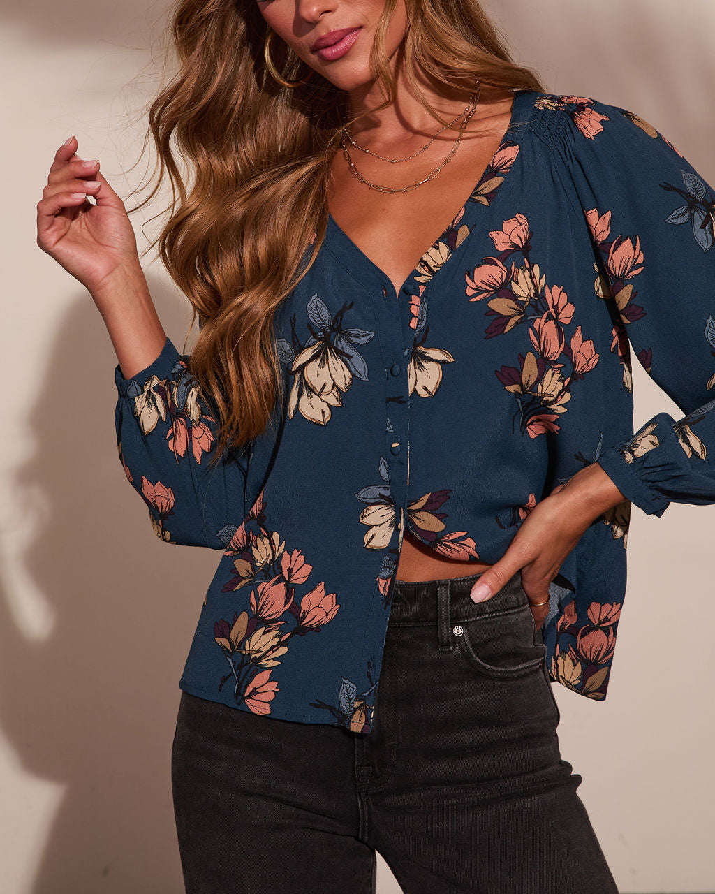 Botanical Dusk Floral Blouse