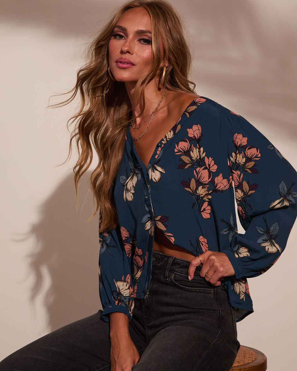 Botanical Dusk Floral Blouse