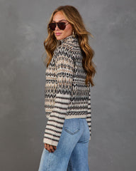 Sonora Knit Abstract Turtleneck Sweater