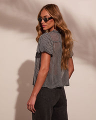 Janine Plaid Puff Sleeve Top