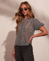 Janine Plaid Puff Sleeve Top