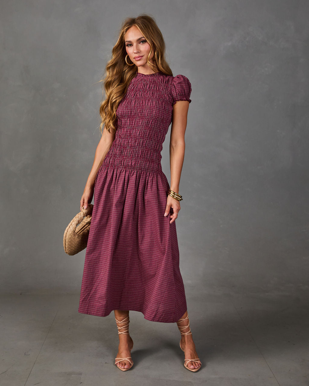 Western Belle Cotton Plaid Maxi Dress