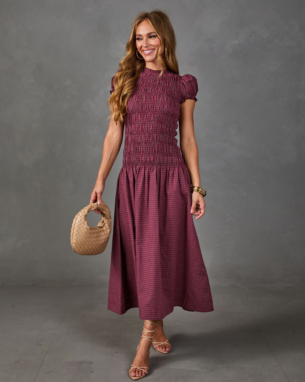 Western Belle Cotton Plaid Maxi Dress