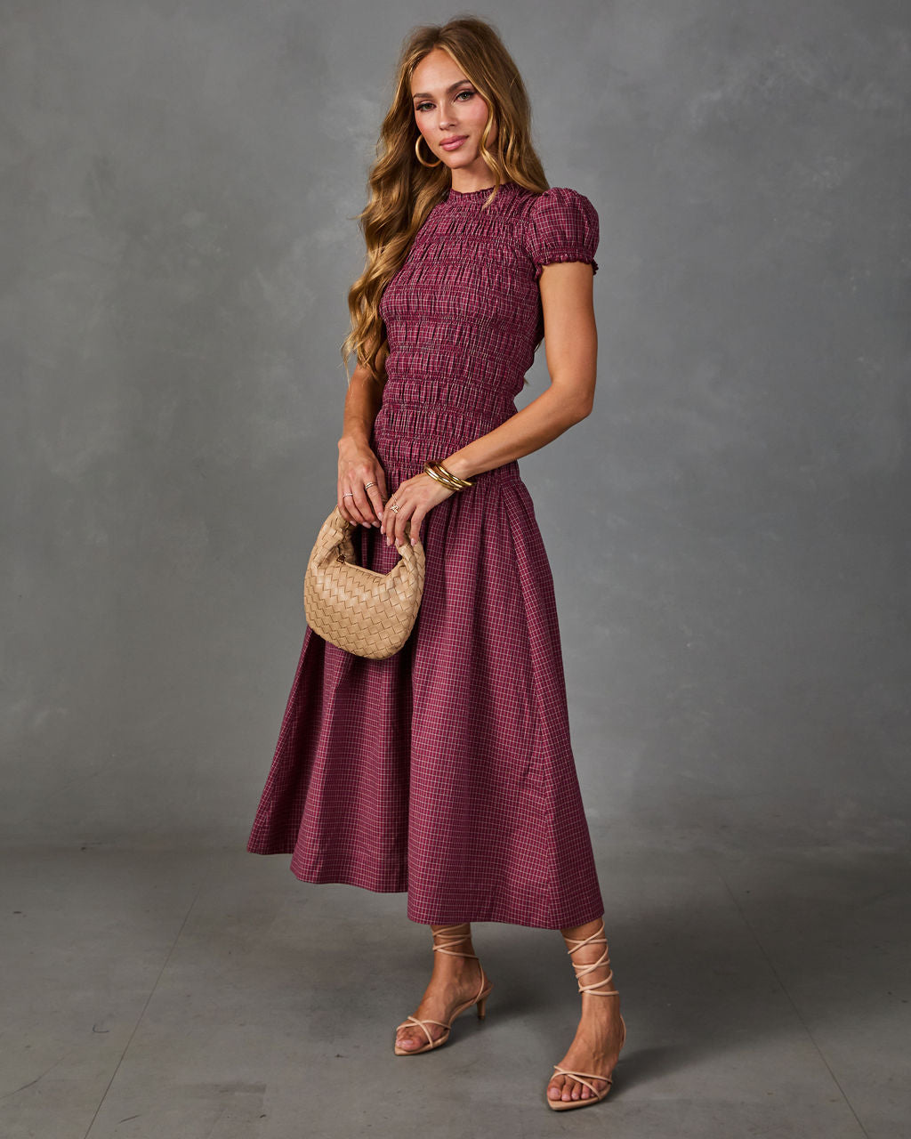 Western Belle Cotton Plaid Maxi Dress