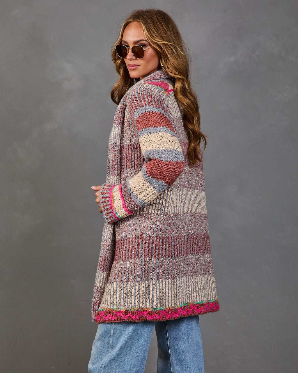 Homestead Honey Knit Striped Duster Cardigan
