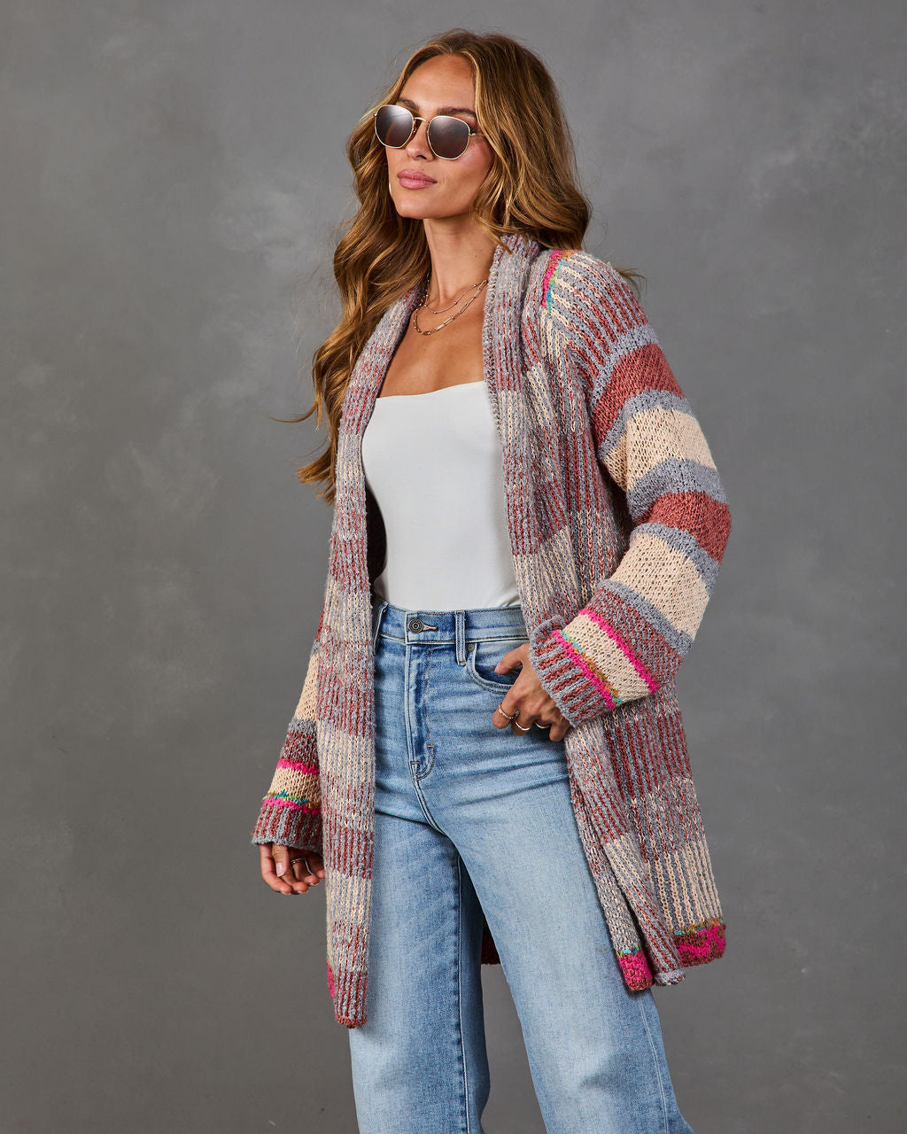 Homestead Honey Knit Striped Duster Cardigan