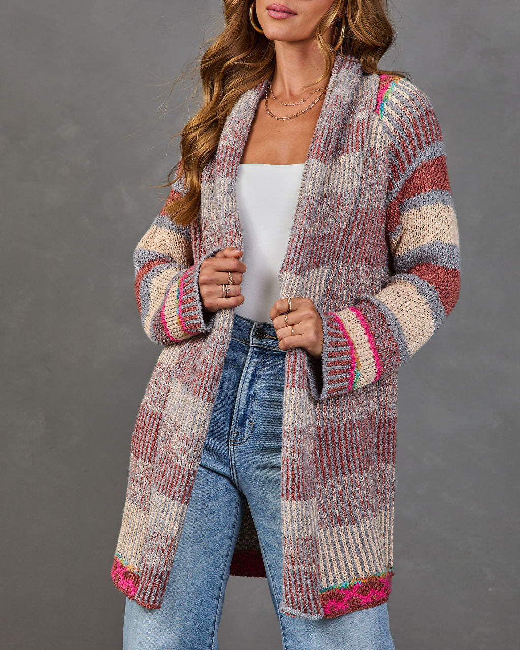 Homestead Honey Knit Striped Duster Cardigan