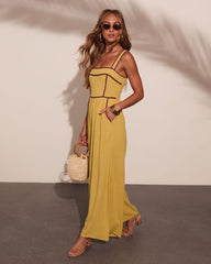 Sunday Market Linen Blend Contrast Trim Jumpsuit