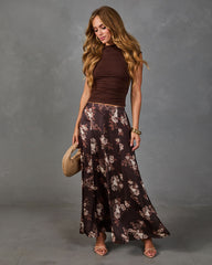Darcey Floral Satin Maxi Skirt