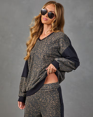 Modern Instinct Leopard Print Color Block Top