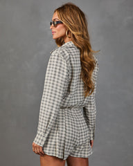 Between Seasons Plaid Fitted Waist Romper