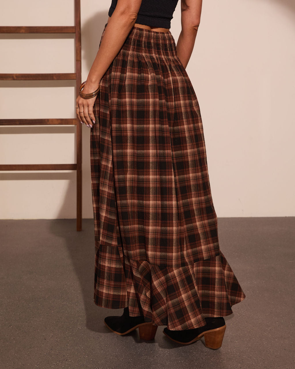 Sanderson Cotton Plaid Maxi Skirt