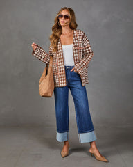 Harvest Happenings Houndstooth Cardigan
