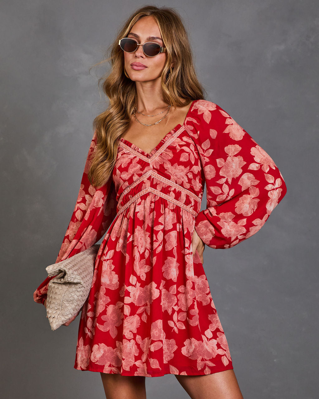 Pressed Flowers Floral Mini Dress