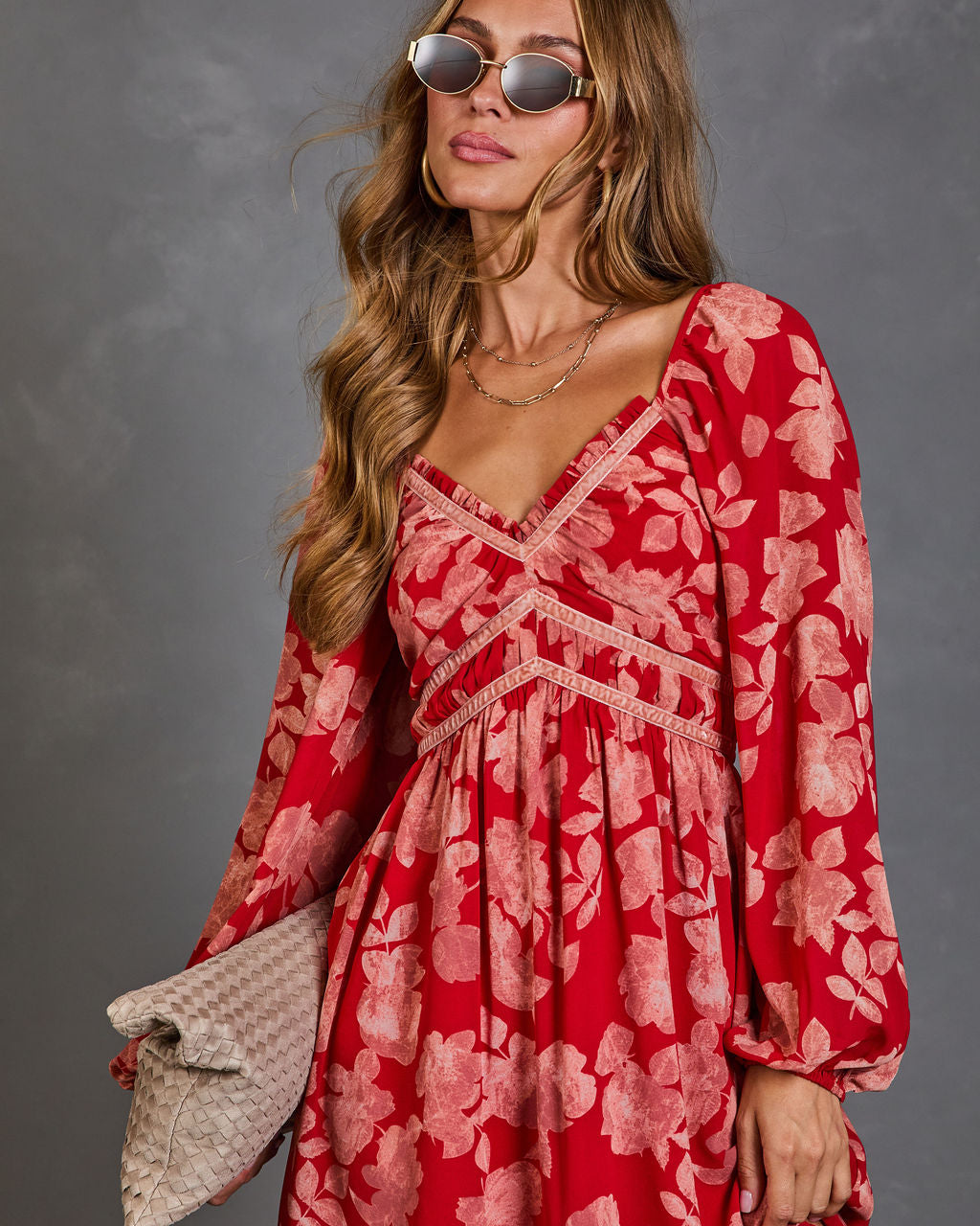 Pressed Flowers Floral Mini Dress