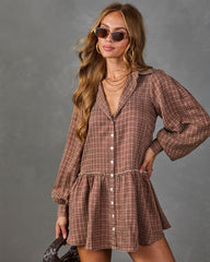 Field Notes Plaid Mini Shirt Dress