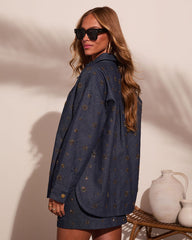 Starlit Muse Embellished Denim Top