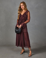 Worth The Wait Ruffle Lace Maxi Dress