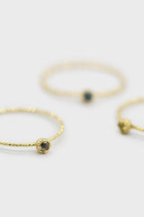 Gold diamond birthstone ring / Apr