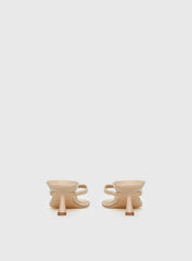 So Exclusive Faux Suede Thong Heels Tan
