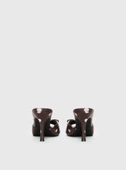 Etiquette Peep Toe Heels Brown / Pink Polka