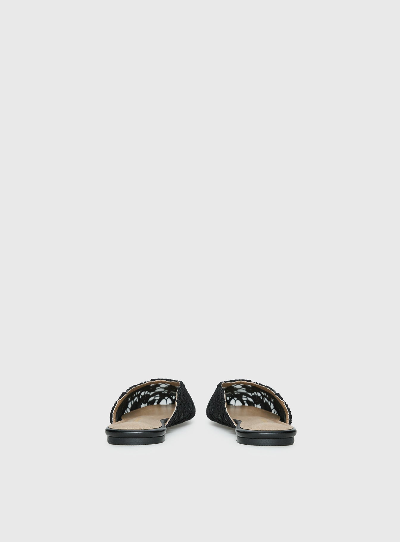 Gretta Lace Slip On Flats Black