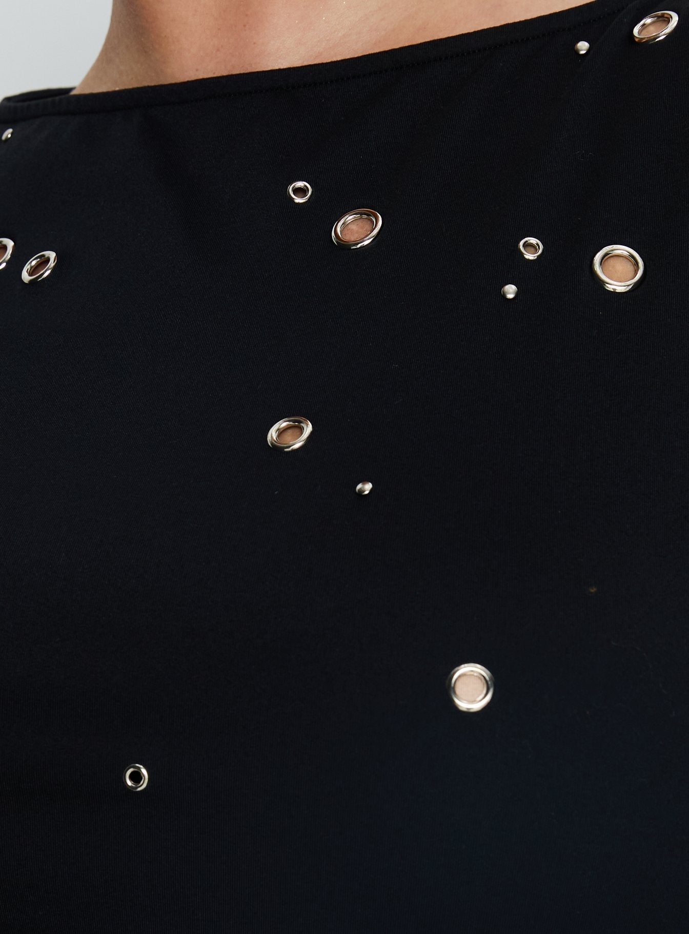 Ryka Long Sleeve Eyelet Top Black Curve
