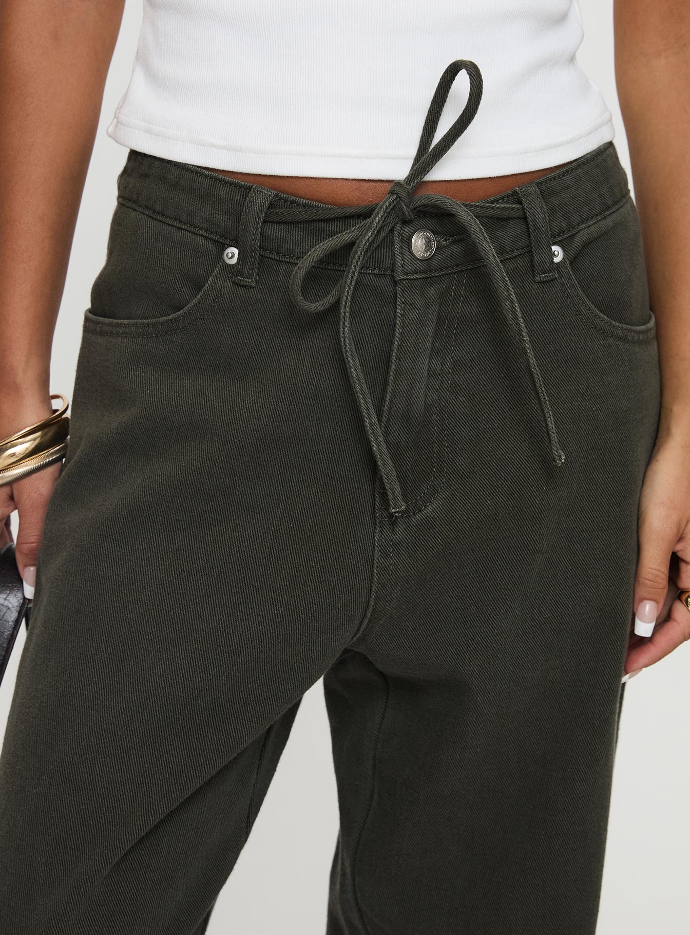 Bruiser Tie Waist Jeans Green Petite
