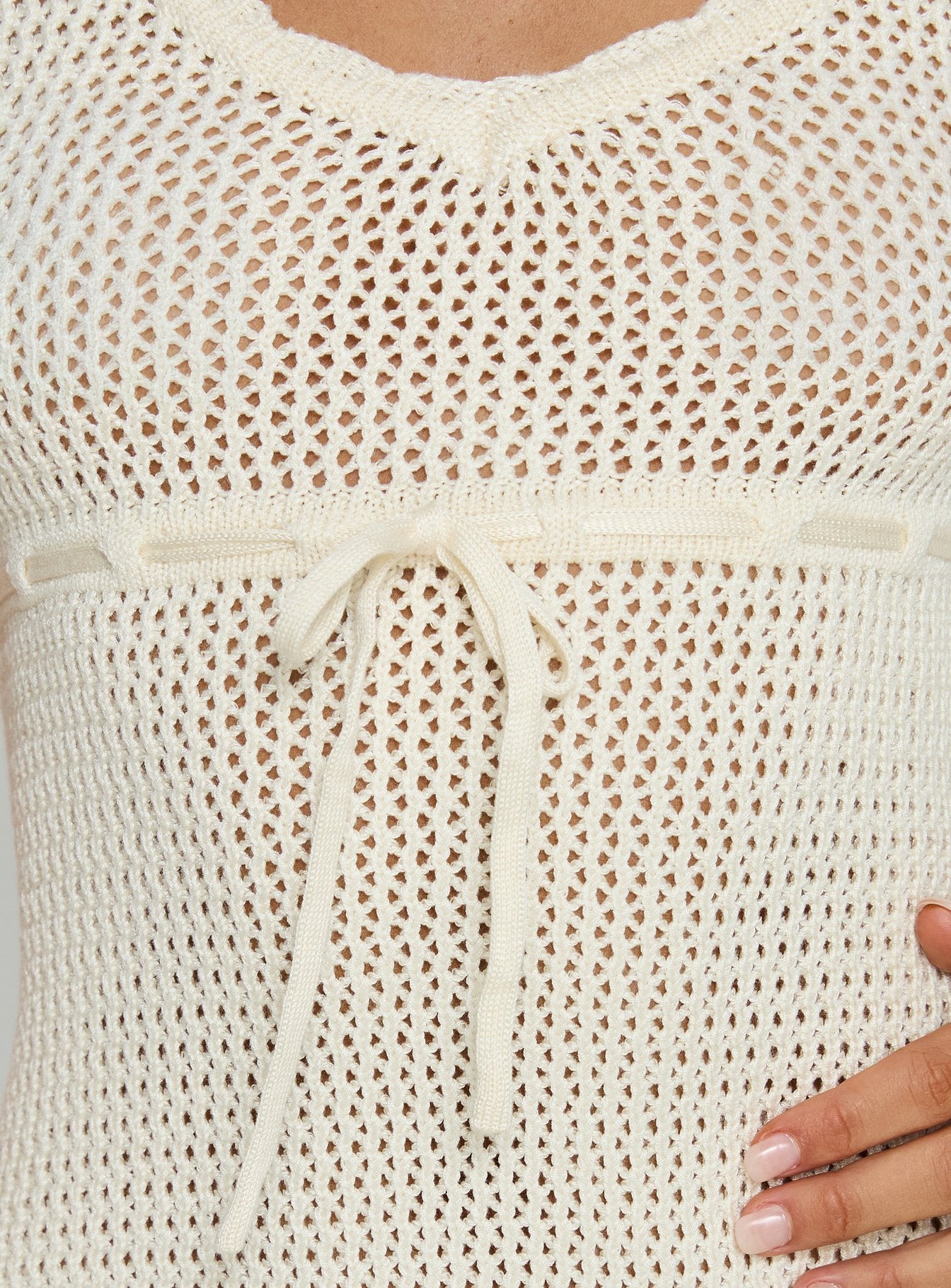 Lolaia Crochet Mini Dress Cream