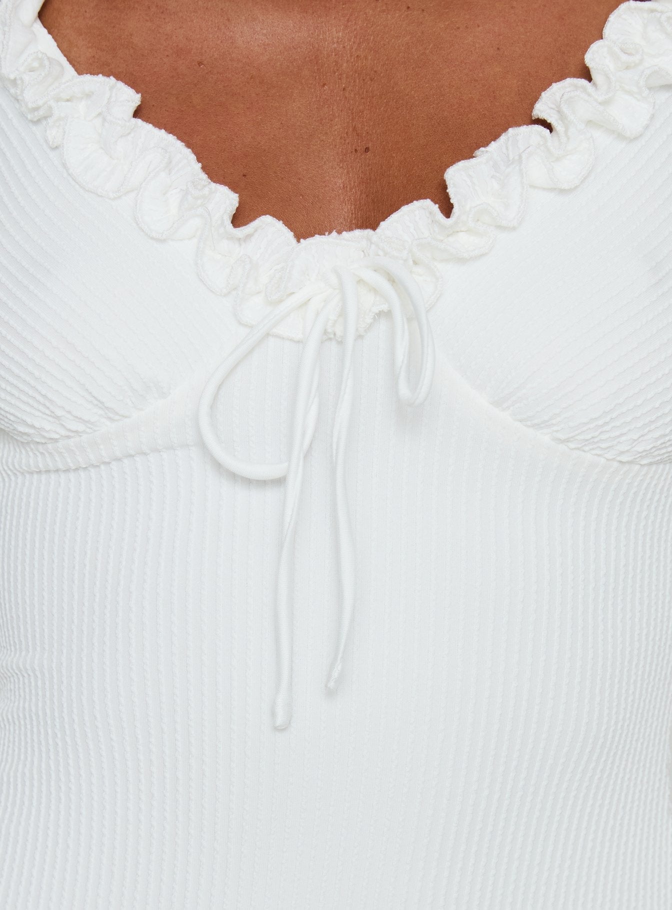 Elsy Ruffle Mini Dress White