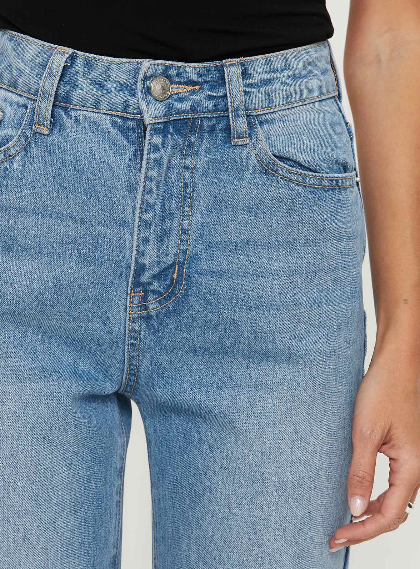 Henesey Raw Hem Jeans Mid Wash Tall
