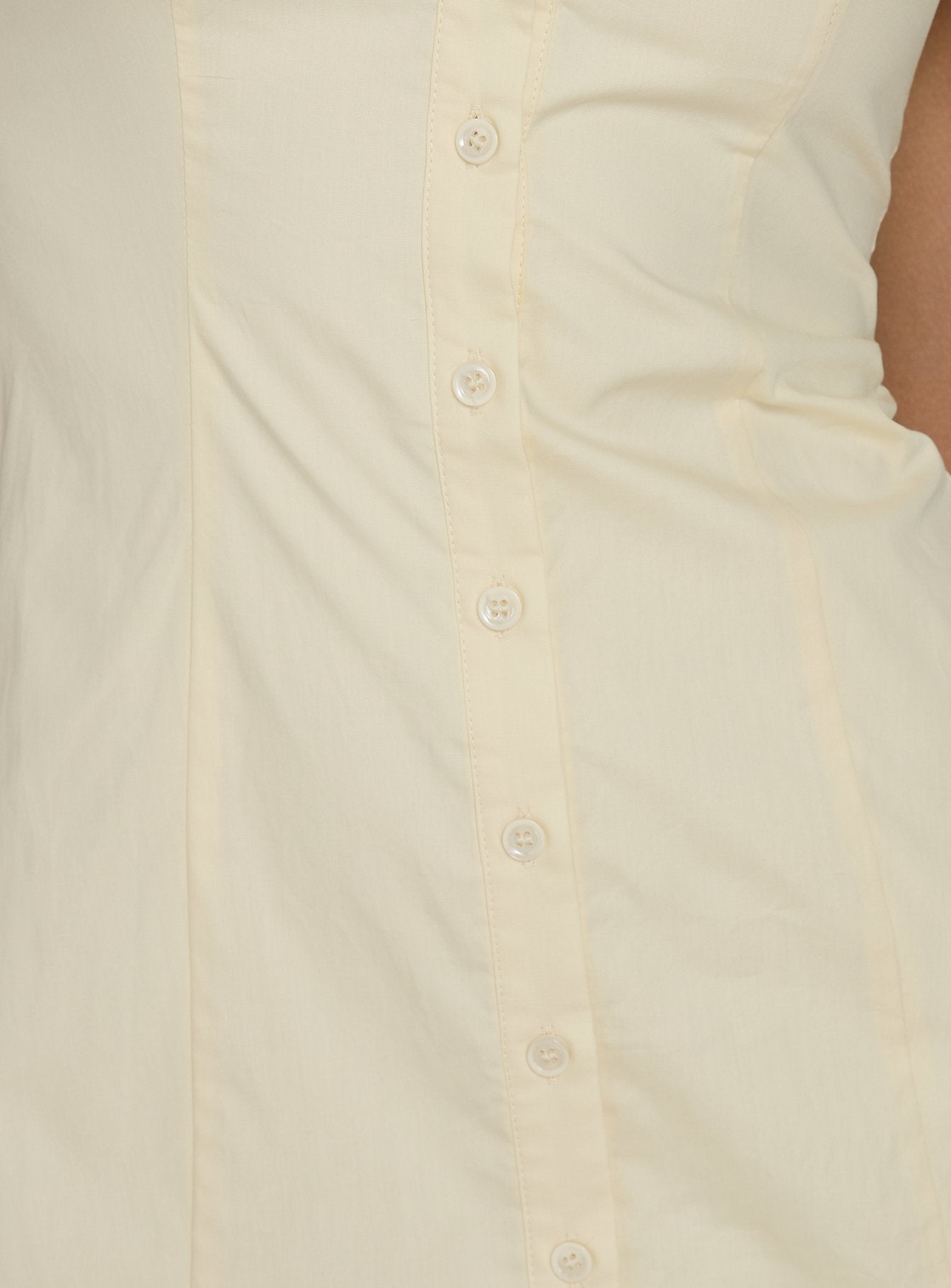 Marisella Button Down Mini Dress Butter Yellow