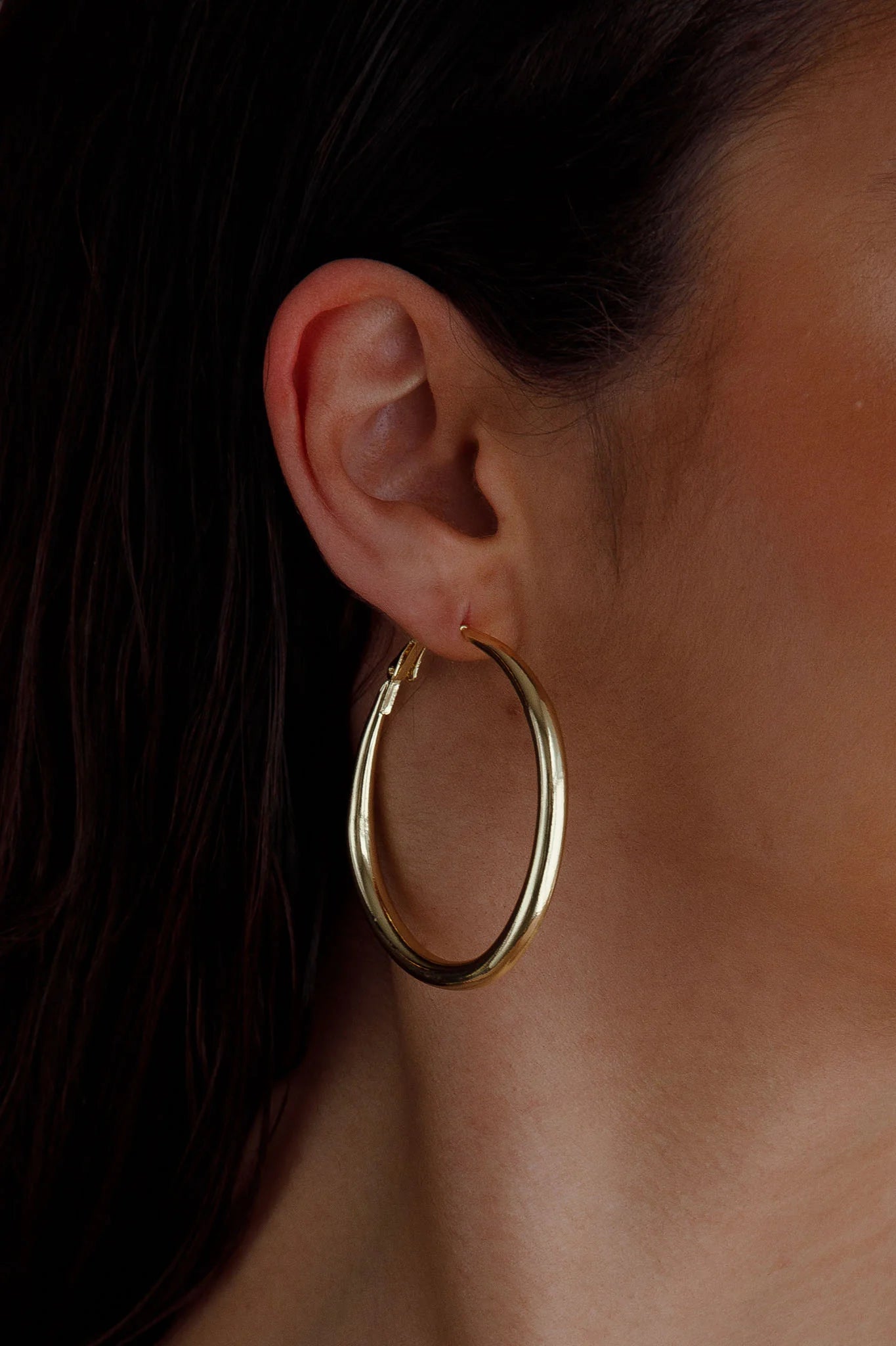 Hailey Large Hoop Earrings Gold