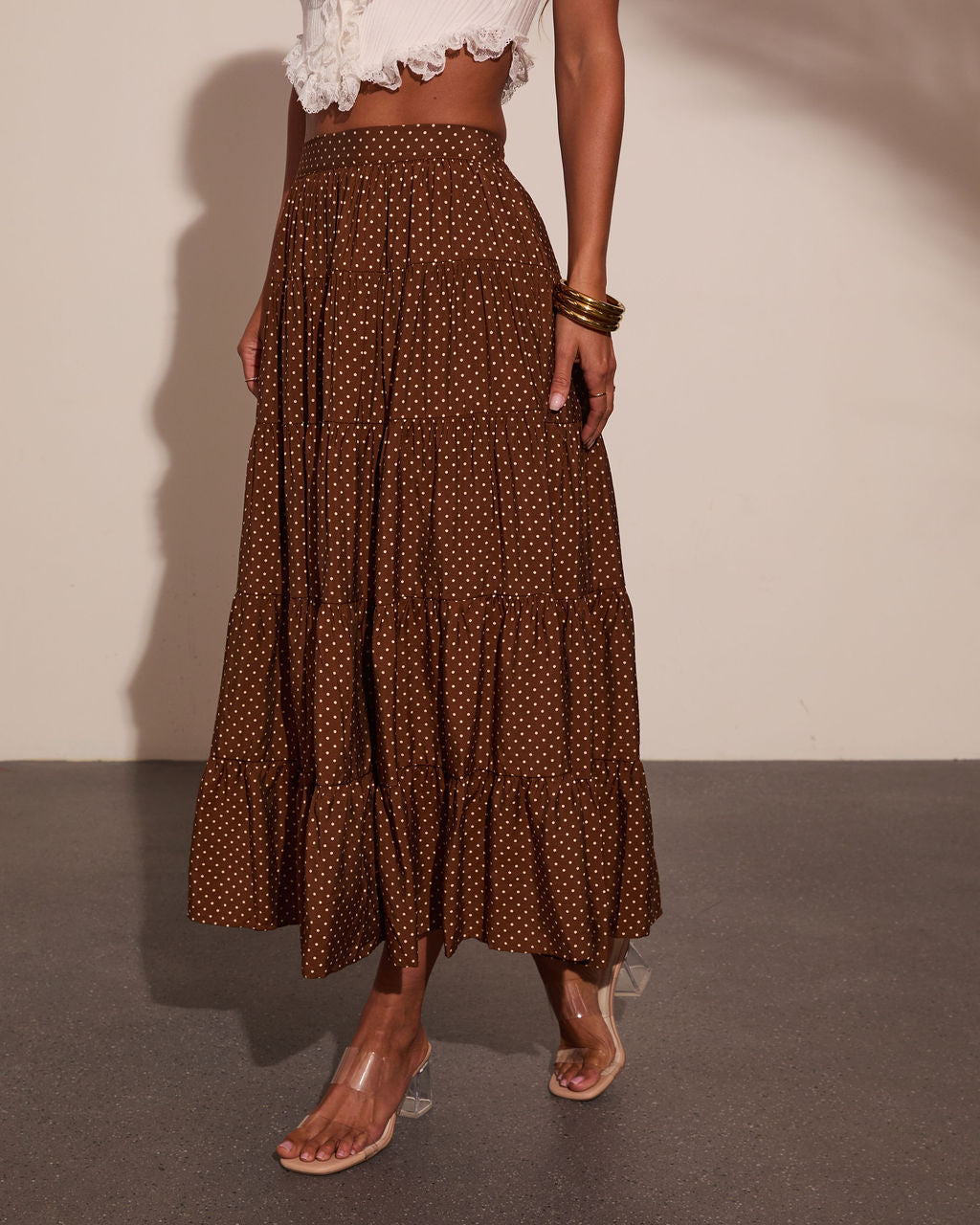 Timeless Allure Polka Dot Midi Skirt