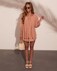 Market Sunrise Linen Blend Drawstring Shorts