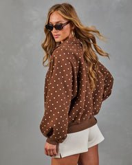 Dot Darling Henley Polka Dot Fleece Sweatshirt